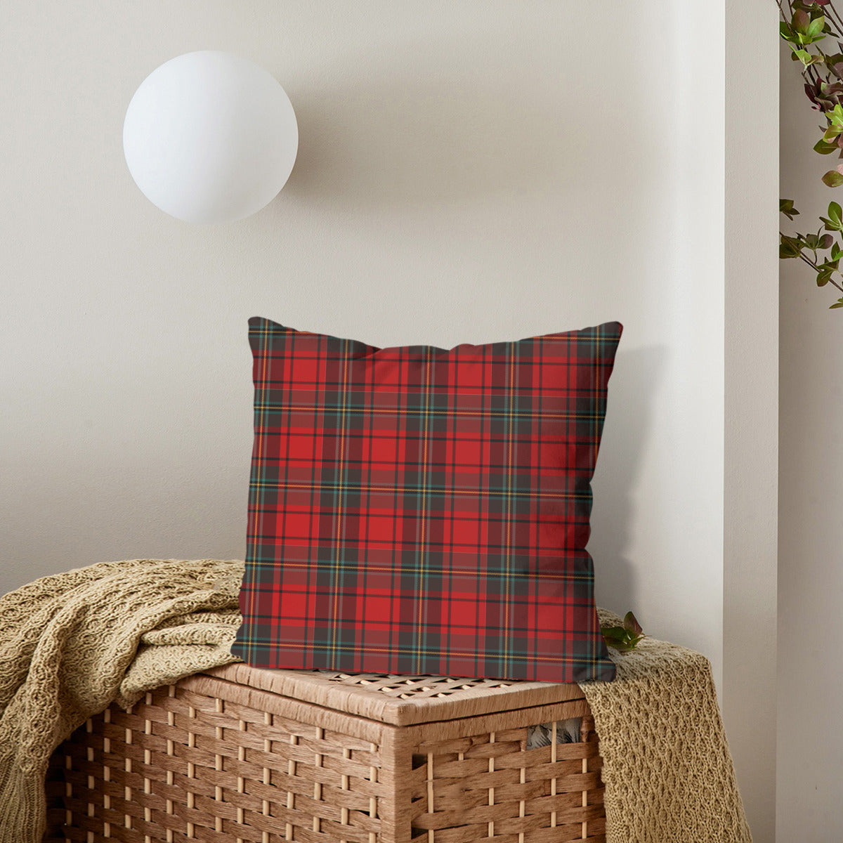 Red Tartan Throw Cushion - Mirphys