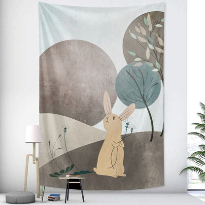 Boho Rabbit Tapestry