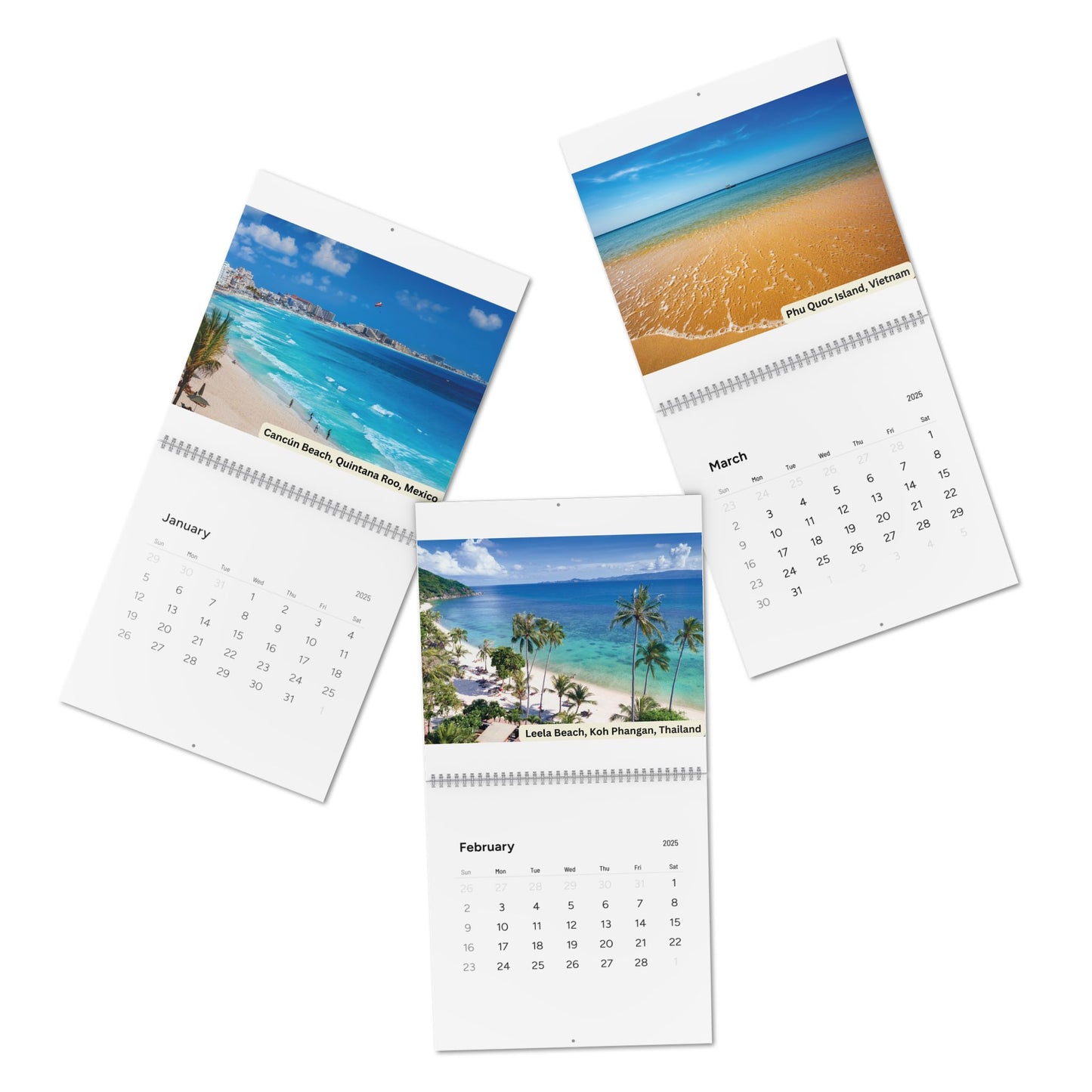 2025 Wall Calendar - Beautiful Beaches