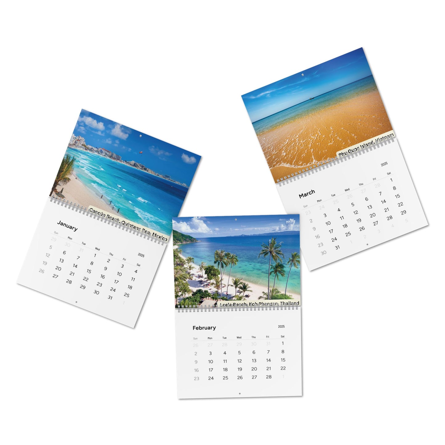 2025 Wall Calendar - Beautiful Beaches