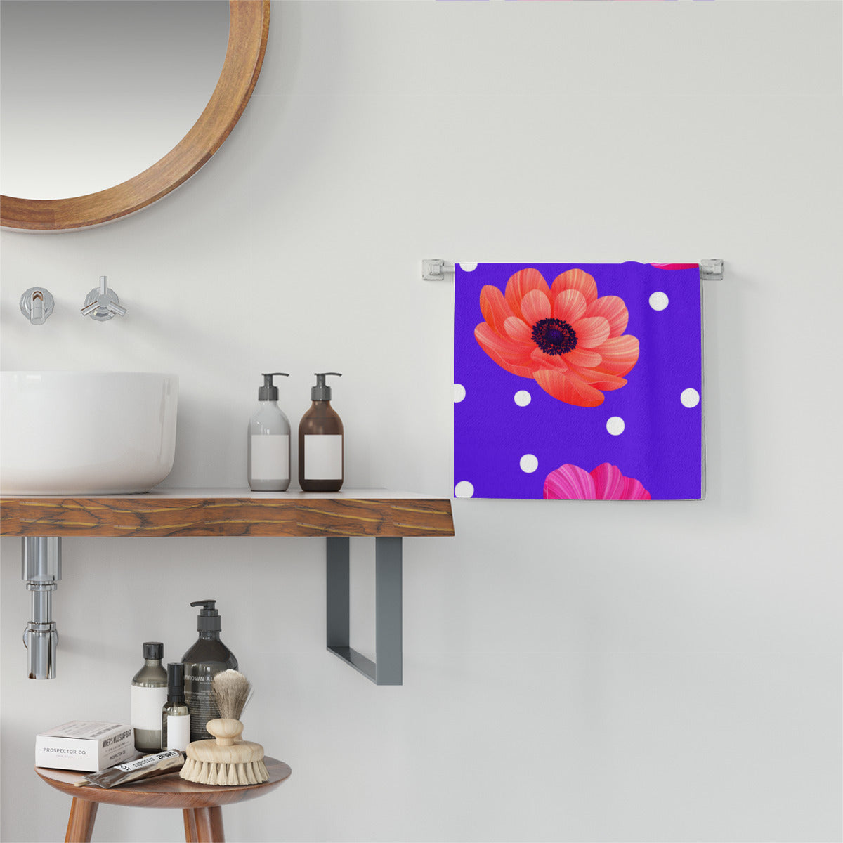 Colorful Flowers Microfiber Hand Towel