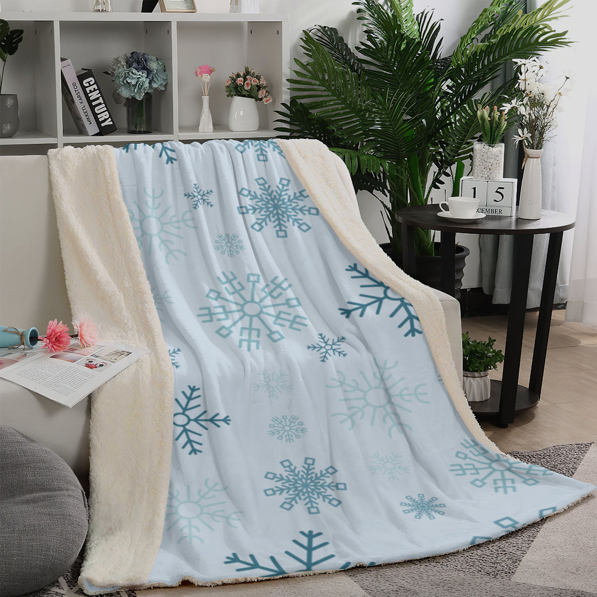 Snowflake Sherpa Fleece Blanket