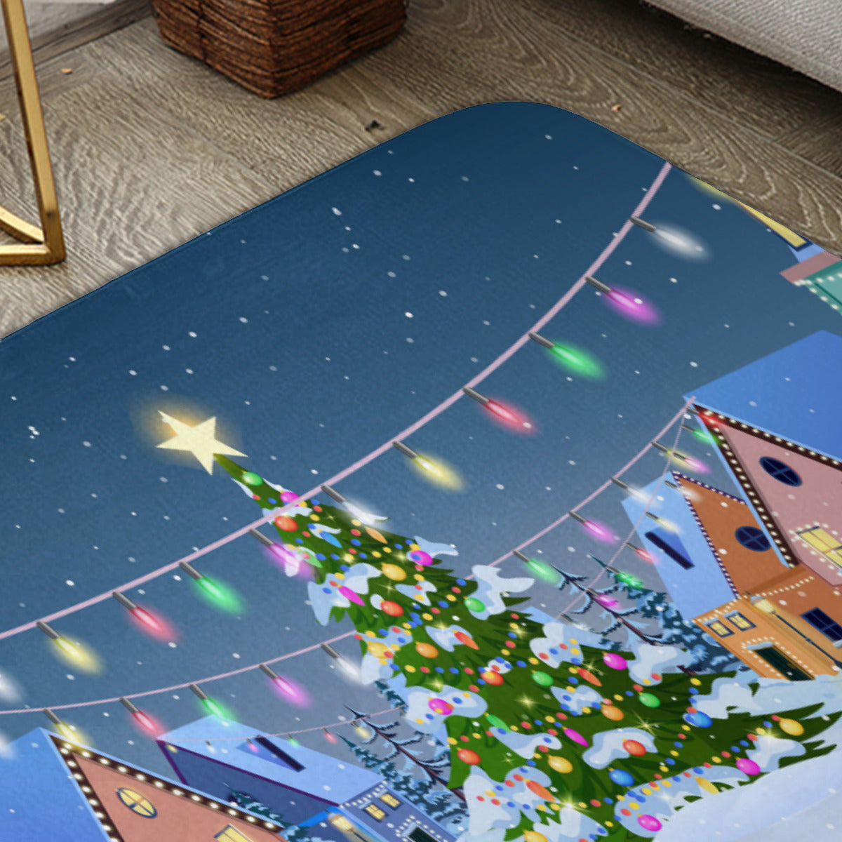 Winter City Christmas Floor Mat