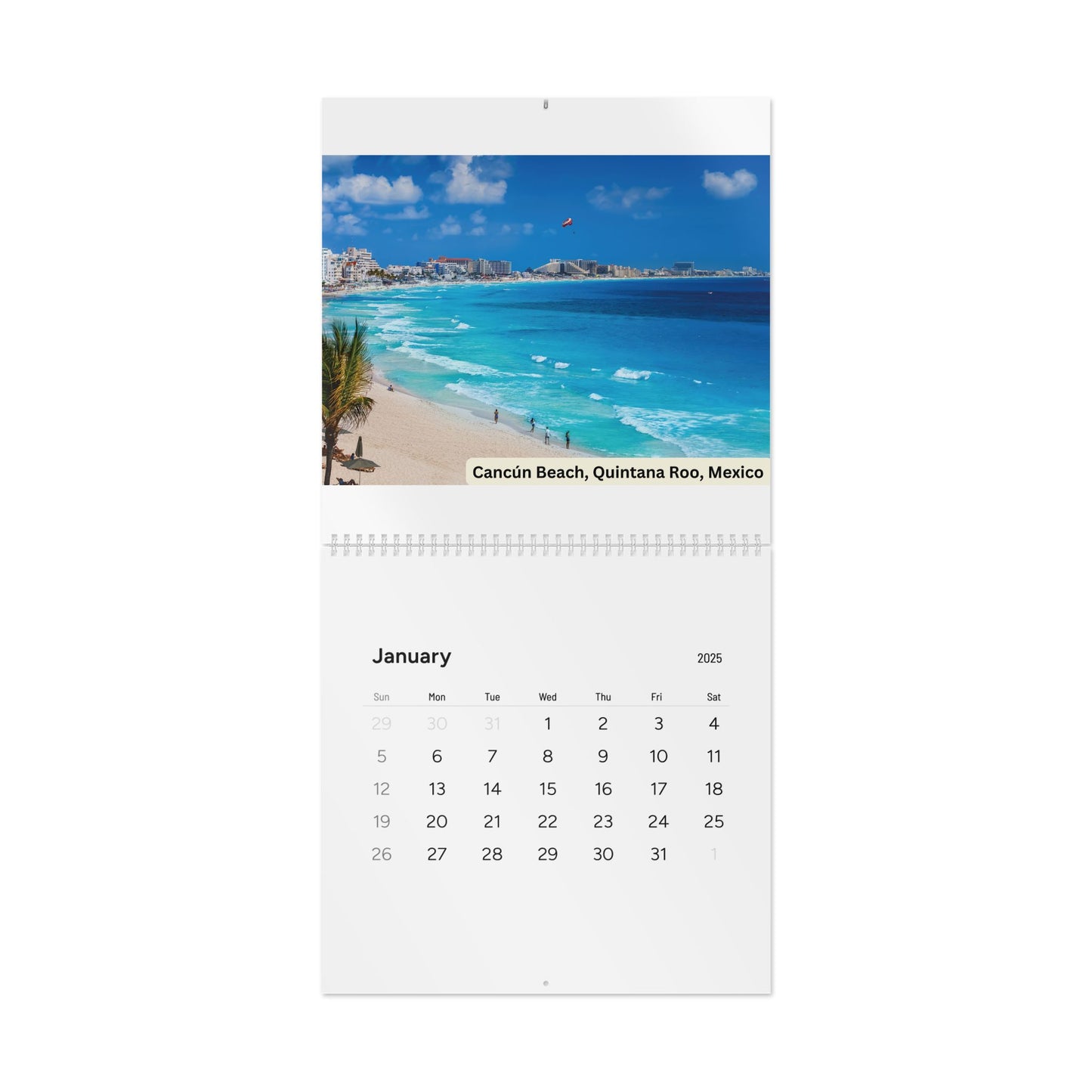 2025 Wall Calendar - Beautiful Beaches