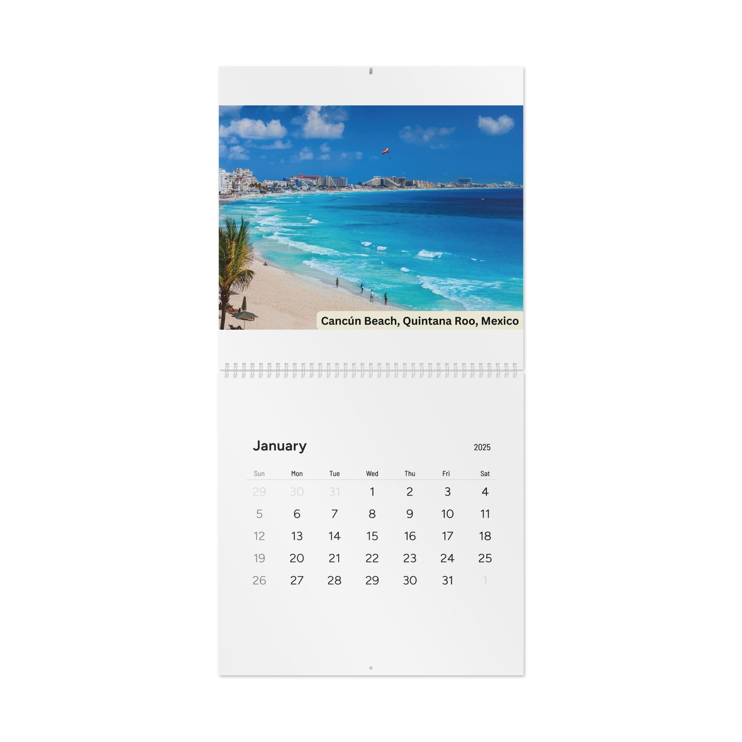 2025 Wall Calendar - Beautiful Beaches