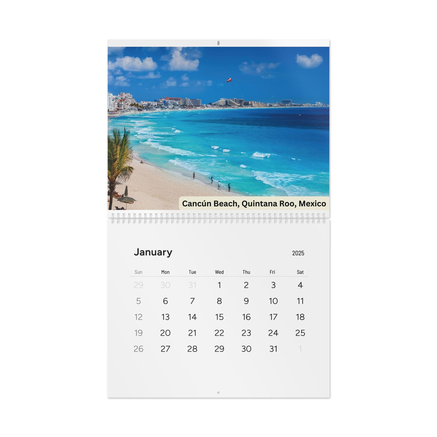 2025 Wall Calendar - Beautiful Beaches