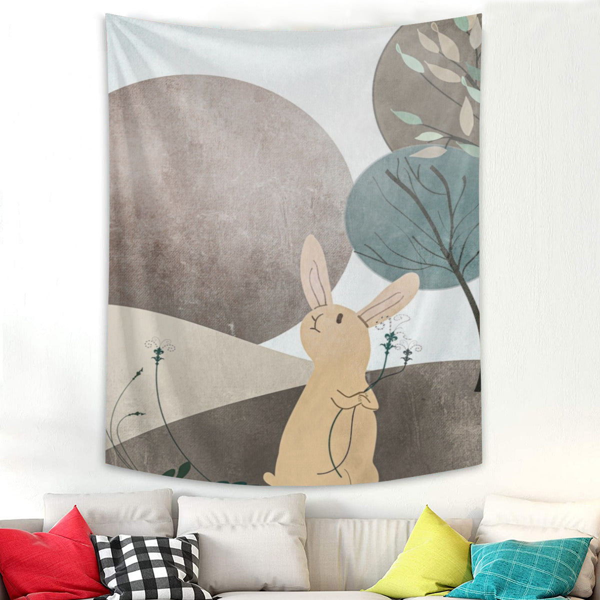 Boho Rabbit Tapestry