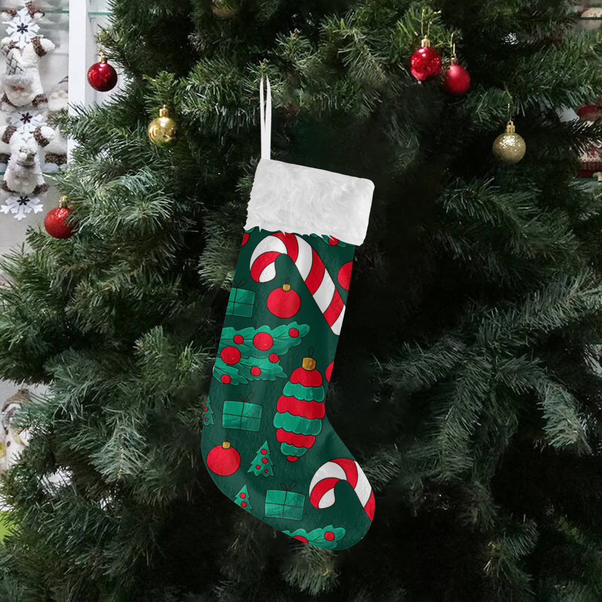 Dark Green Christmas Stocking