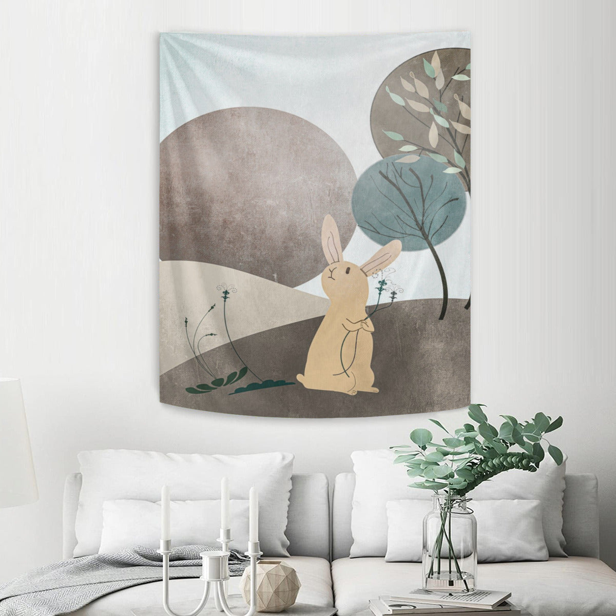 Boho Rabbit Tapestry