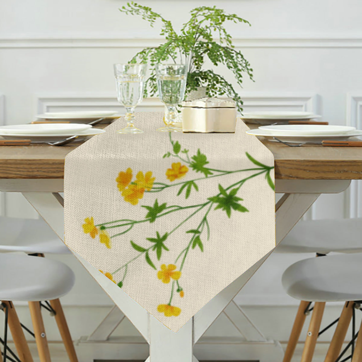 Watercolor Herb Table Runner