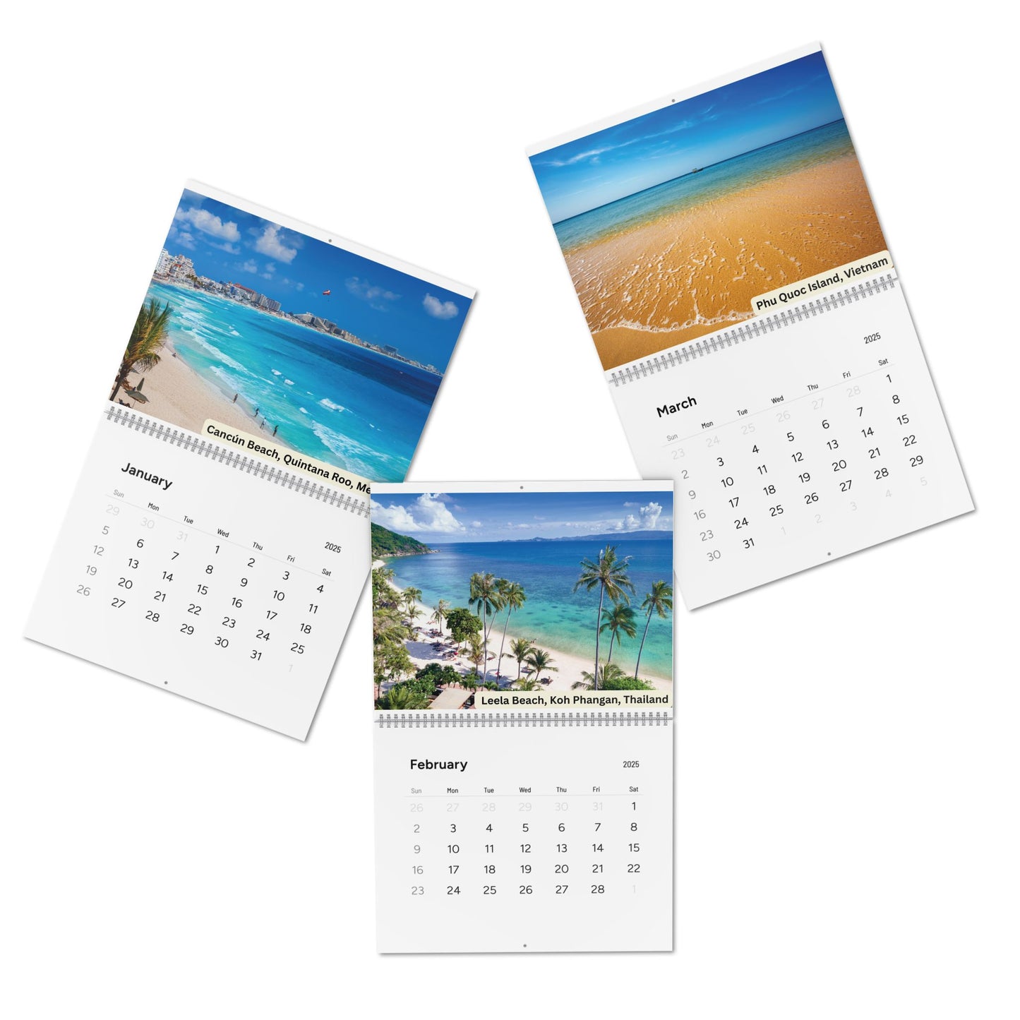 2025 Wall Calendar - Beautiful Beaches