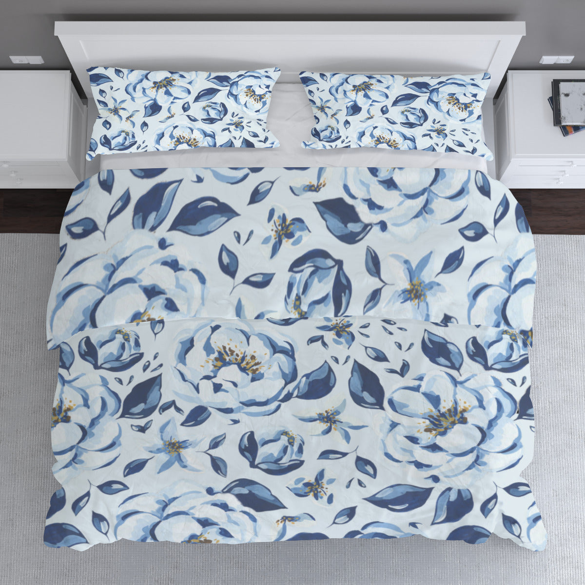 Blue Floral Duvet Set