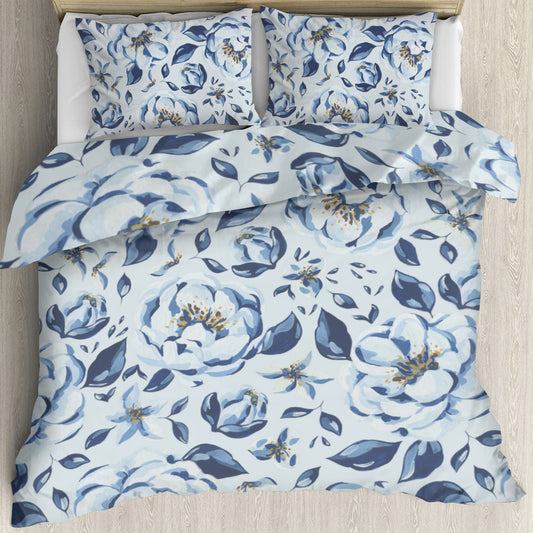 Blue Floral Duvet Set