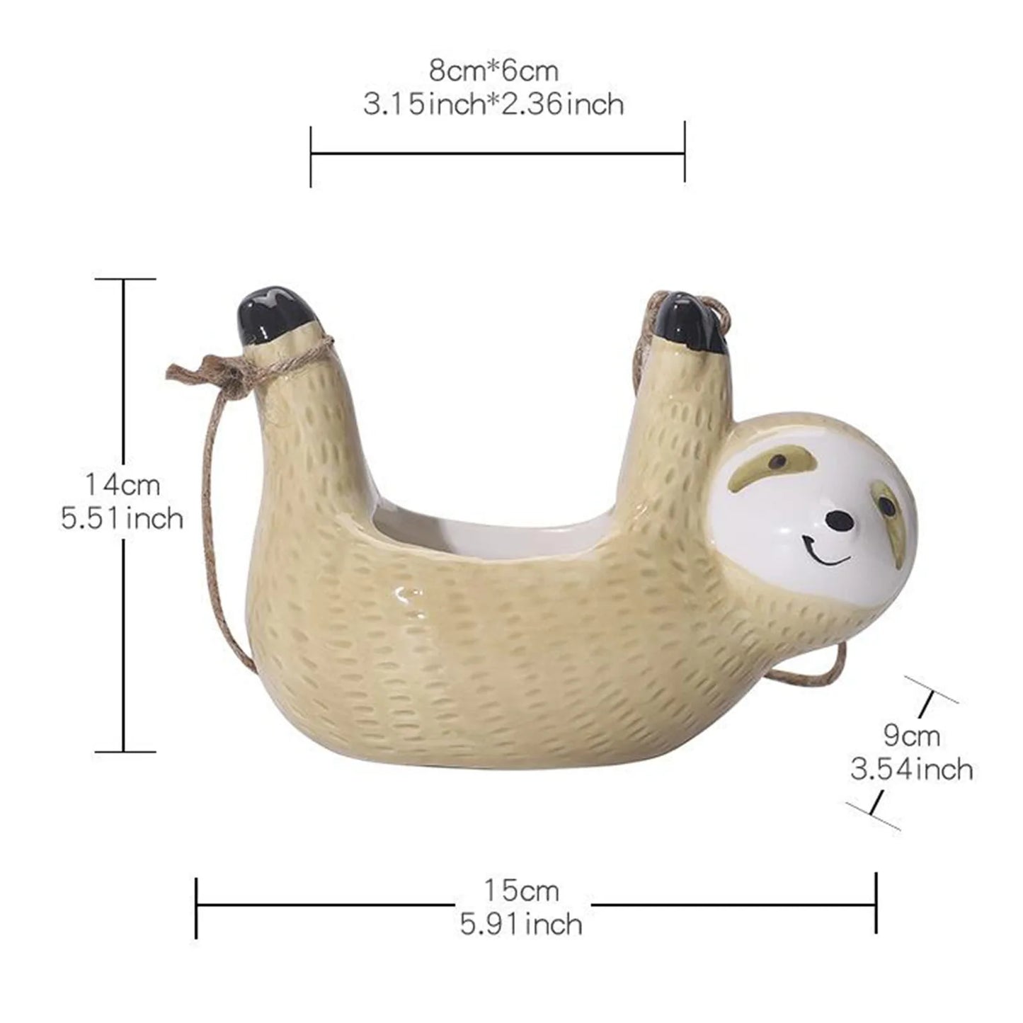 Cute Sloth Hanging Plant Pot