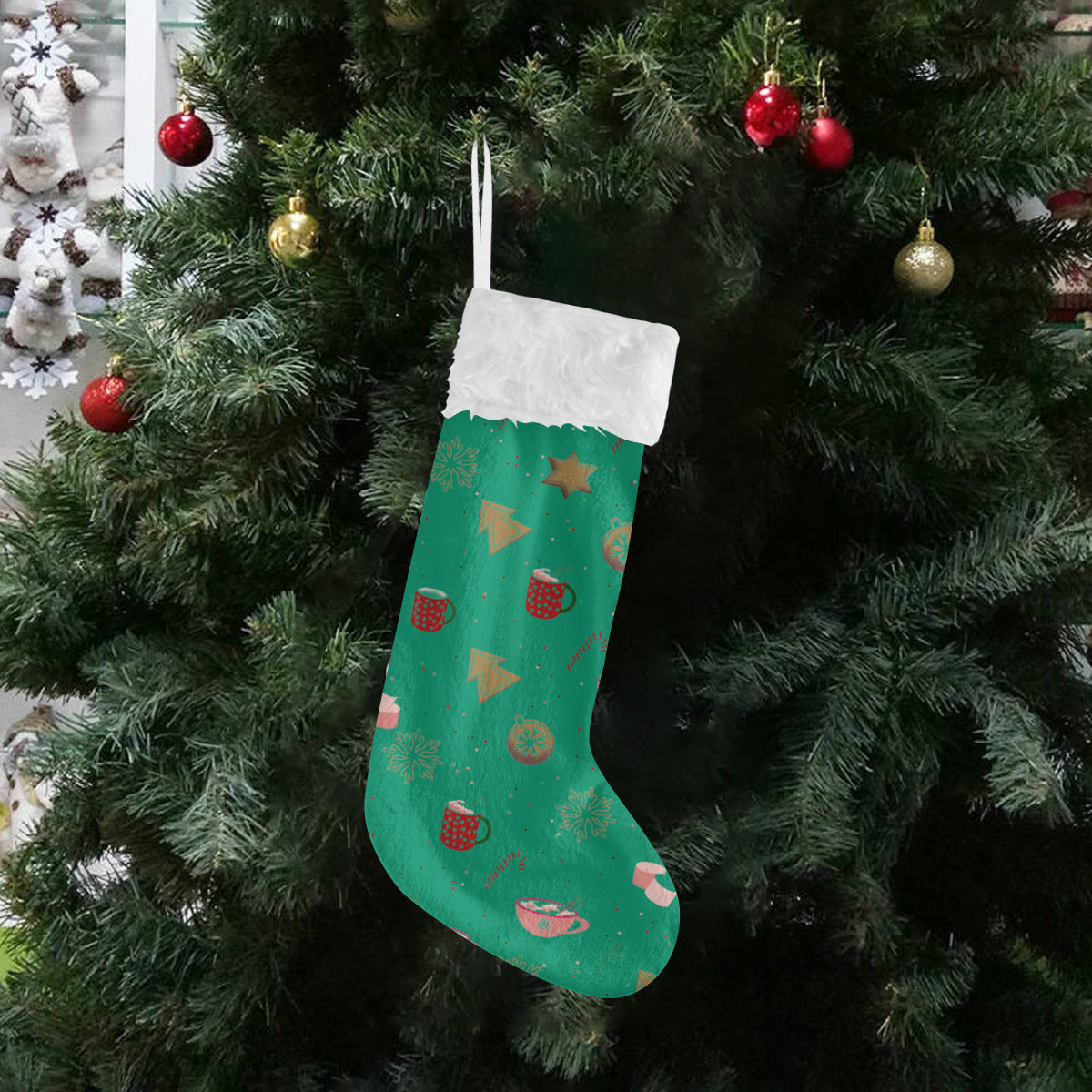 Green Christmas Treats Stocking