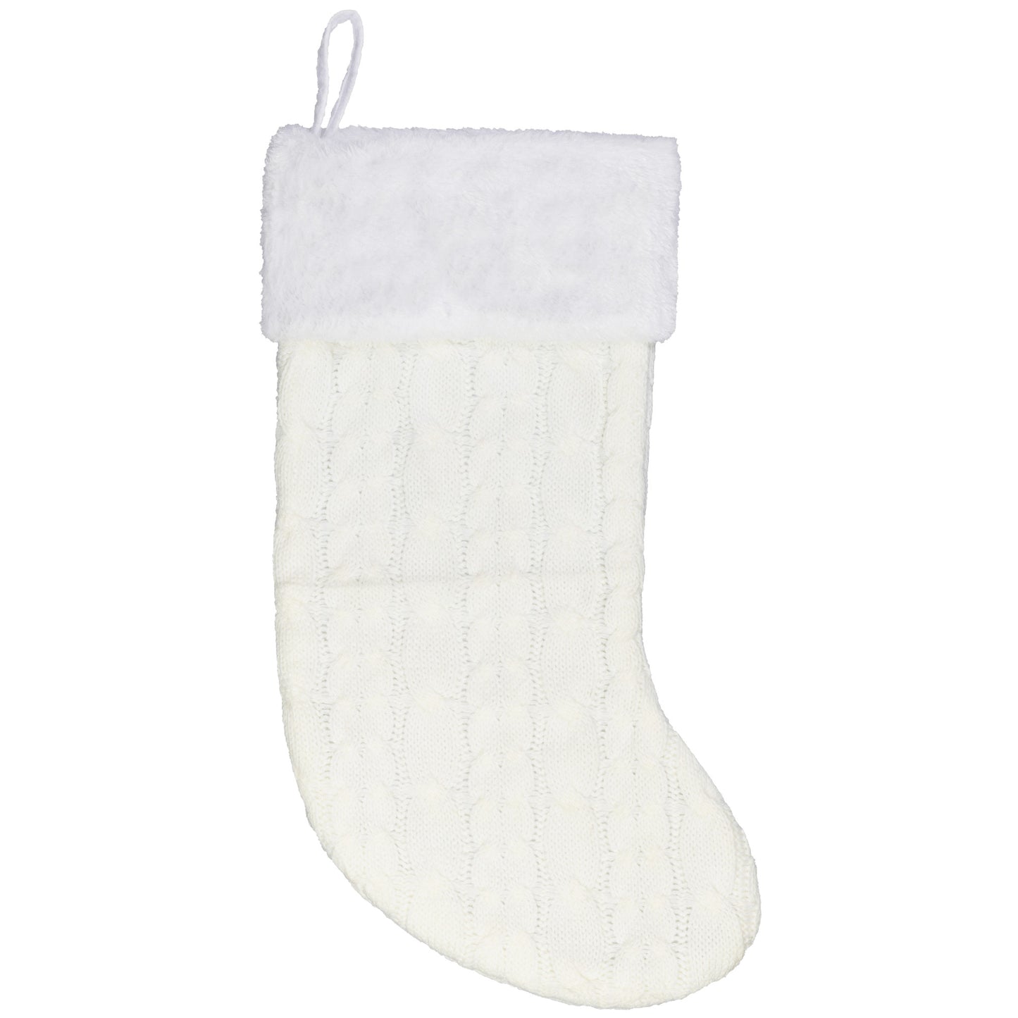 Cream Personalized Embroidered Christmas Stocking