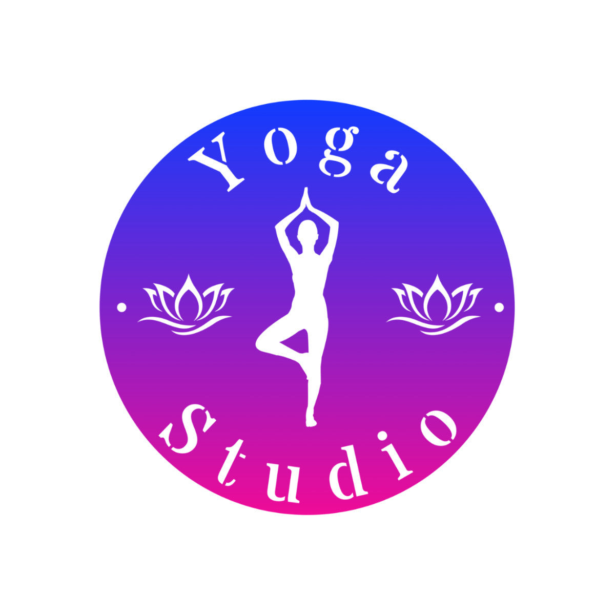 Yoga Studio Die-Cut Metal Wall Art