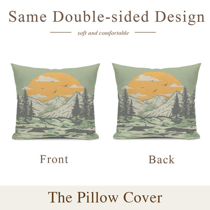 Retro Mountain Throw Cushion